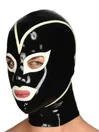 Black White Back Zipper Funny Latex Hood