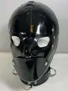 Black Mask Detachable Blindfold Latex Hood