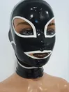 Halloween Costume Party Masks Black White Mouth Back Zipper Latex Hood