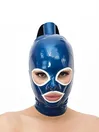 Open Eyes Open Mouth Latex Hood with Single Ponytail