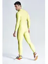 Male Leotard Pattern Seaming Front-zip Yellow Latex Catsuit