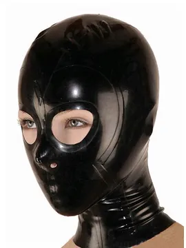 Supply Latex Hood Mask Costumes Red Latex Mask Fetish Eyes Open Nose Holes for Adults Rubber Hoods Handmade