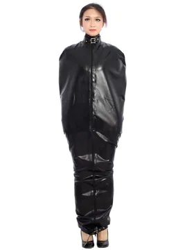 Natural Latex Clothing Buckle Black Latex Catsuit