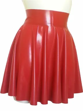 Natural Latex Skirt Circle Skating Gummi Red Skirt