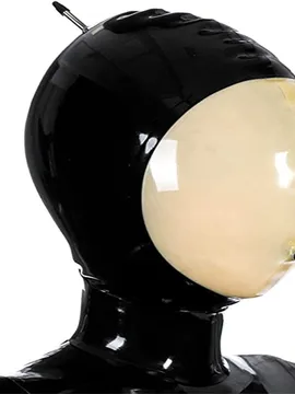 Supply Natural Latex Hood Inflatable Black Transparent Rubber Mask