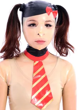 Supply Nature Latex Flesh Head Cover School Girl Open Eyes Cool Latex Hoods