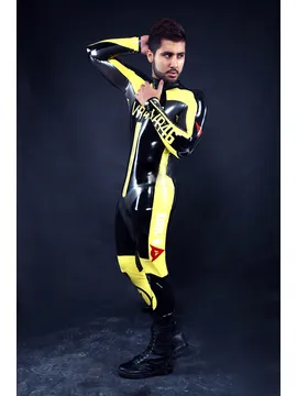Men Biker Latex Catsuit 46