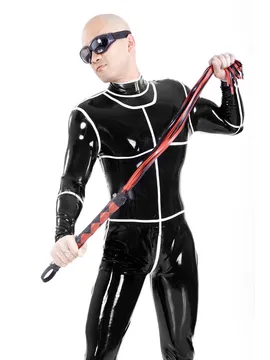 Lines Wrap Around Latex Catsuit