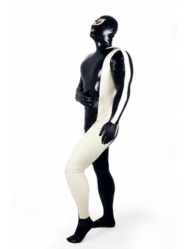 Men Two-color Full Body Latex Catsuit