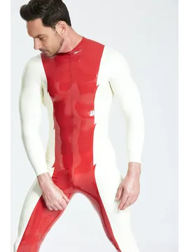 Jagged Edge Pattern Male Mr Jagger Latex Catsuit
