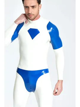 Diamond Pattern Fake Shorts and Socks Pattern Latex Dazzler Latex Catsuit