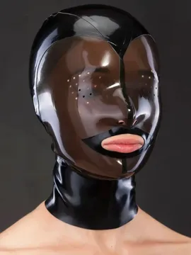 Pierced Eyes and Translucent Face Latex Hoods